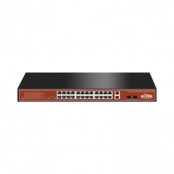 Conmutador PoE de largo alcance (802.3af/at) con 24 x 10/100Tx + 2 puertos Gigabit Combo SFP Up-link, 250 W