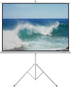 CUETHOU - Pantalla de proyector portátil para interiores y exteriores con soporte