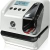 Lathem LT5000 - Sello electrónico multilínea para documentos, fecha y numeración, se puede montar en la pared (tornillos incluidos) (LT5000)
