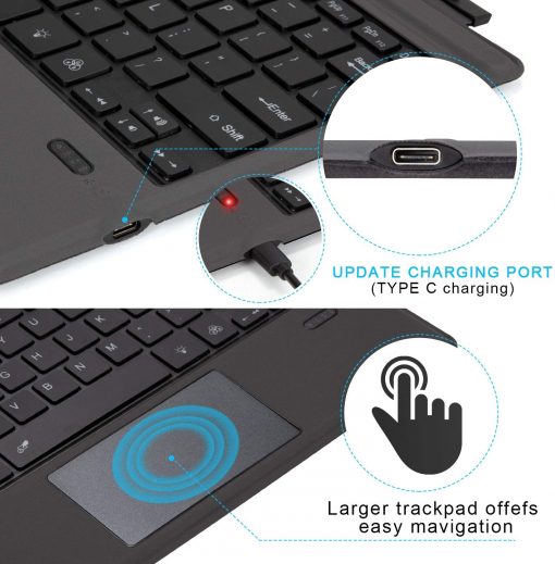 Tomsenn Surface Pro Type Cover, teclado Bluetooth inalámbrico portátil con panel táctil