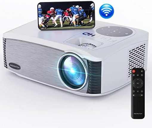 WEWATCH V70 Proyector Native 1080P, proyector WiFi 5G de 20.000LM para oficina en interiores, proyector de cine en casa Full HD, altavoces HI-FI integrados, proyector de video portátil compatible con HDMI/VGA/USB - Imagen 2