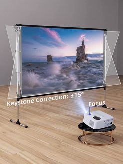 WEWATCH V70 Proyector Native 1080P, proyector WiFi 5G de 20.000LM para oficina en interiores, proyector de cine en casa Full HD, altavoces HI-FI integrados, proyector de video portátil compatible con HDMI/VGA/USB