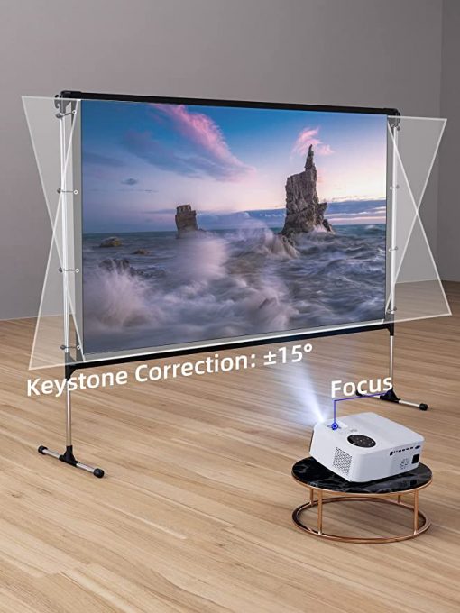 WEWATCH V70 Proyector Native 1080P, proyector WiFi 5G de 20.000LM para oficina en interiores, proyector de cine en casa Full HD, altavoces HI-FI integrados, proyector de video portátil compatible con HDMI/VGA/USB