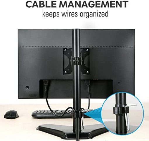 MOUNTUP Soporte de escritorio para monitor VESA independiente compatible con pantalla de computadora de 13 a 32 pulgadas con altura ajustable, giratoria, inclinación, rotación, VESA 75 x 75 100 x 100 MU0023 - Imagen 3