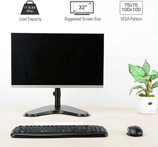 MOUNTUP Soporte de escritorio para monitor VESA independiente compatible con pantalla de computadora de 13 a 32 pulgadas con altura ajustable, giratoria, inclinación, rotación, VESA 75 x 75 100 x 100 MU0023 - Imagen 2