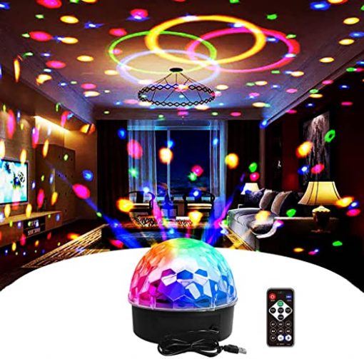 9 colores LED luces de fiesta DJ activadas por sonido con control remoto