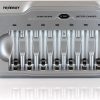 Tenergy TN145 AA AAA cargador de batería, cargador de batería para el hogar de 8 ranuras, cargador de batería de pila AA con bahías individuales e indicadores LED, para baterías recargables NiMH/NiCd
