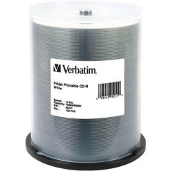 CD-R de Verbatim, 80 minutos, 700 MB, 52x, imprimible con inyección de tinta blanca, paquete de 100 en eje