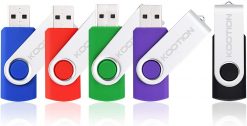 KOOTION Paquete de 5 unidades flash USB de 4 GB de unidad de pulgar de 4 GB Unidad USB de memoria de 4 GB (5 colores: negro, azul, verde, morado, rojo)