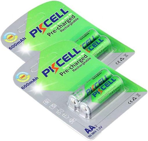 Batería recargable NiMh de tamaño AA, lista para usar, 1,2 V, 600 mAh.
