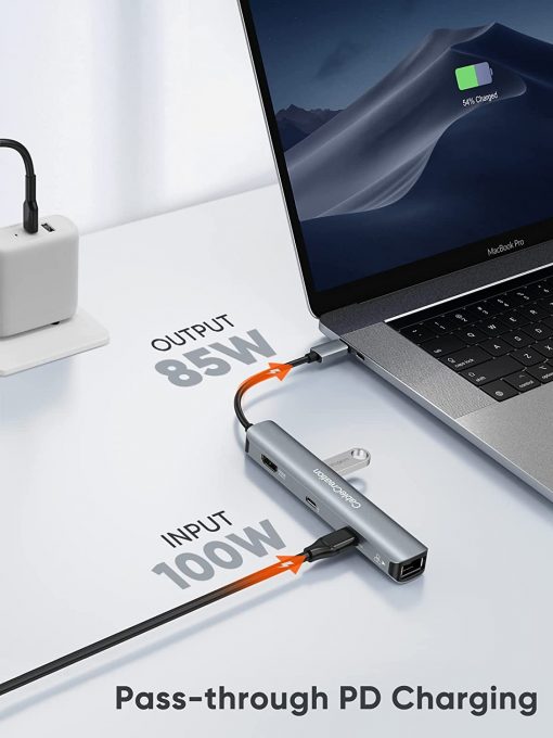 Adaptador USB C Hub multipuerto, CableCreation 6 en 1 USB-C Hub Bundle con adaptador Ethernet USB, CableCreation USB 3.0 a 10/100/1000 Gigabit adaptador de red LAN con cable - Imagen 2