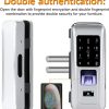 Cerradura de puerta de cristal 4 en 1, cerradura electrónica inteligente con mando a distancia, cerradura de puerta sin llave, eléctrica, huella dactilar, con contraseña, para el hogar, la oficina