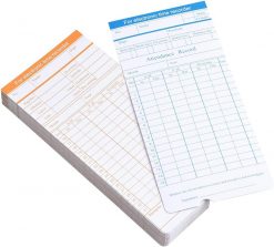 Yescom 100 tarjetas de reloj de hora mensual para registro de nómina de asistencia de empleados
