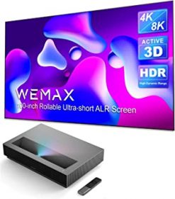 Proyector láser de alcance ultracorto con pantalla de proyector de rechazo de luz ambiental ALR de 100 pulgadas