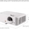 ViewSonic PX701-4K UHD 3200 lúmenes 240Hz 4.2ms Proyector de cine en casa con HDR, Keystone automático, HDMI doble, transmisión deportiva y Netflix con dongle en pantalla de hasta 300 pulgadas