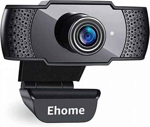 Cámara web con micrófono, Ehome 1080P USB 2.0 con cancelación de ruido Cámara web Plug and Play Giratoria portátil Web Cam para PC de sobremesa Videollamadas en línea Clase Conferencias de grabación en streaming Juegos - Imagen 3