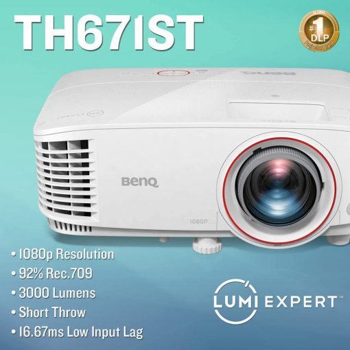 BenQ TH671ST Proyector de juegos de tiro corto de 1080p | Modo de juego para una acción intensa de retraso de entrada bajo | 3000 lúmenes para luces en entretenimiento - Imagen 3