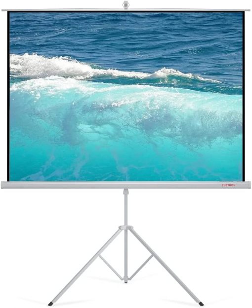 Pantalla de proyector portátil de 86 pulgadas, 4:3, con soporte, 4K Ultra HD