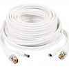 Cable BNC con Poder de 10M HD para Cámaras CCTV (Cable Armado) Color Blanco