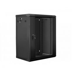 Gabinete de Pared T-VISION 18U, 600 x 600mm, no abatible, no incluye abanicos y bandejas, Negro