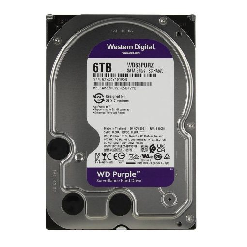 Disco Duro WD para Video vigilancia Morado 6TB 256MB 5640RPM 3.5", Purple