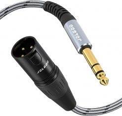 JOLGOO - Cable macho TRS a XLR de 1/4 pulgada, enchufe TRS equilibrado de 0.250 in a macho XLR de 3 pines, cable de micrófono TRS macho a XLR macho, 3.3 pies