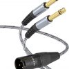 JOLGOO - Cable de micrófono divisor en Y de 1/4 pulgadas, XLR macho a doble cable adaptador TS Y de 0.250 in, 6.6 pies