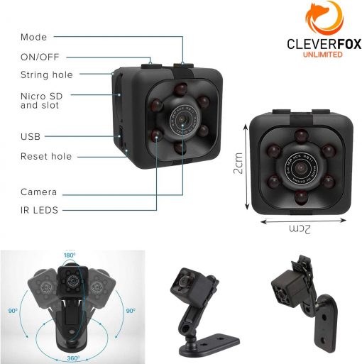 Mini cámara espía con audio y video - Cámara oculta 1080P - Cámara portátil pequeña HD niñera - Mini cámaras espías con visión nocturna y detección de movimiento, cámaras de seguridad pequeñas para interiores y exteriores para oficina en casa - Imagen 4