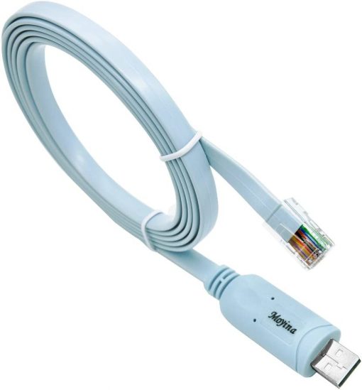 Cable de consola USB USB a RJ45, accesorio esencial de Cisco, NETGEAR, Ubiquity, LINKSYS, TP-Link Routers/Switches para portátiles en Windows, Mac, Linux (azul)