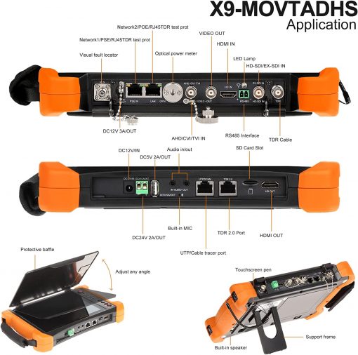 Rsrteng X9-MOVTADHS Características completas 4K CCTV Cámara Probador de 8 pulgadas IPS - Imagen 2