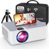 Proyector HD de 1080P, proyector WiFi, proyector Bluetooth, proyector de película portátil de 230 pulgadas con trípode, proyector de video de cine en casa compatible con HDMI, VGA, USB, laptop, iOS y teléfono inteligente Android