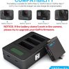 TOMSHEIR Baterías de repuesto de 1800 mAh para GoPro Hero 8/7/6/5 (paquete de 2) y cargador rápido USB compatible con GoPro Hero 8 negro, Hero 7 negro, Hero 6 negro, Hero 5 negro