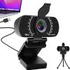 Cámara web de 1080p con micrófono, cámara web Akyta de 110 grados gran angular Full HD, Plug and Play, cámara USB para computadora Mac, PC de escritorio, transmisión de video/llamada/Skype/YouTube/Zoom Conferencia