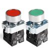 APIELE 2 interruptores momentáneos de botón de 0.78 pulgadas (0.866 in), rojo y verde, 1NO 1NC, cabeza de metal XB2-11BN-G&R (1 rojo 1 verde)