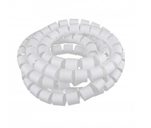 Organizador de cables en espiral de plastico de 22mm Blanco (xPie)