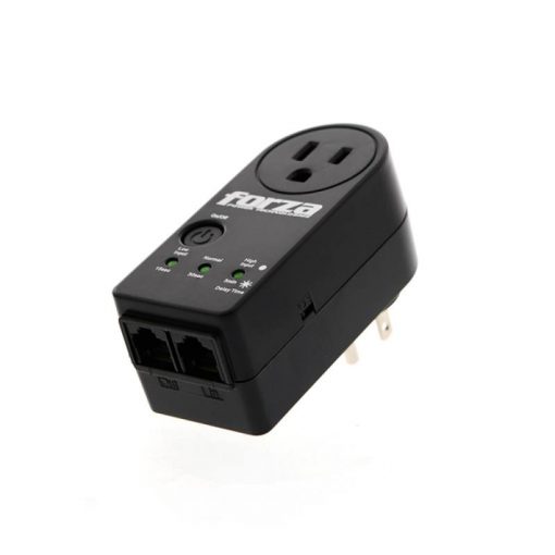 Regulador De Voltaje FORZA, 110V/50Hz Y Red RJ45, Con Switch On/Off - Negro