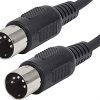 Cable MIDI con conector DIN de 5 pines, color negro