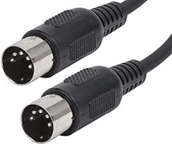 Cable MIDI con conector DIN de 5 pines, color negro