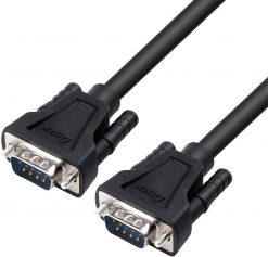 DTech DB9 - Cable serie de 9 pines macho a macho RS232 recto, portátil
