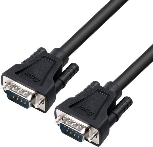 DTech DB9 - Cable serie de 9 pines macho a macho RS232 recto, portátil