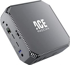 ACEMAGICIAN Mini PC, Intel N5095 (hasta 2.9 GHz) Mini computadora de escritorio, 12 GB DDR4 RAM 256 GB SSD, pantalla dual HDMI 4K, WiFi 2.4/5G y BT4.2, Gigabit Ethernet con soporte VESA para uso diario/oficina