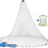 Yeahmart Red de pesca de agua salada americana hecha a mano con pesos de plomizo de zinc real resistente para trampa de cebo, radio de 4/6/8 pies, tamaño de malla de 3/8 pulgadas