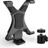 Adaptador de montaje de trípode para iPad con cabezal de bola giratorio de 360 grados para iPad, iPad Air, iPad Mini, Kindle Fire, Samsung Galaxy Tab, Microsoft Surface, soporte universal para tableta monopié, etc