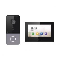 Kit Intercom IP Hikvision, Pantalla a Color de 7" táctil, cámara 2MP, Compatible con APP