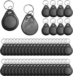 50 llaveros T5577 de 125 KHz con RFID, regrabables, de acceso de proximidad, duplicadores, para tarjetas de identificación, para escritor RFID, llave de hotel, color negro