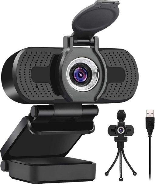LarmTek Cámara web Full HD de 1080p, computadora portátil, PC, Mac, cámara de escritorio para conferencia y videollamadas, cámara web Pro Stream con videollamadas Plug and Play, micrófono incorporado - Imagen 2