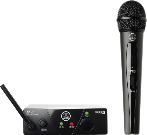 AKG Pro Audio WMS40MINI - Sistema de micrófono inalámbrico US25C, con receptor SR40 y mini transmisor de bolsillo PT40
