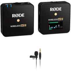 RODE Wireless GO II Sistema de micrófono/grabador Omni Lavalier inalámbrico digital compacto para 1 persona (2,4 GHz, negro)