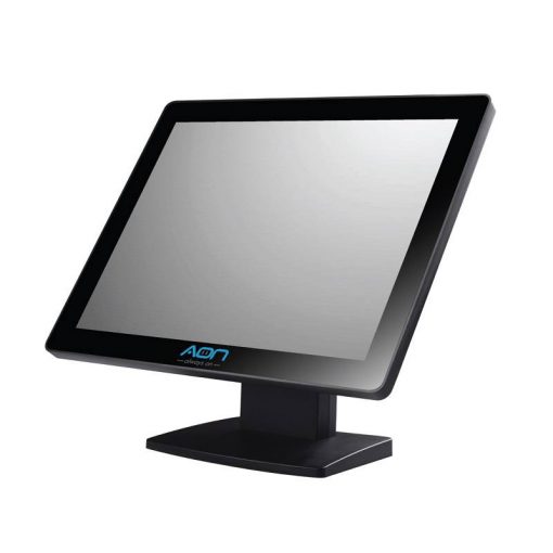 Monitor Post AON de 15" FHD Táctil, conexión USB, VGA y HDMI, color negro