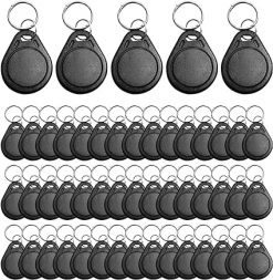 50 llaveros RFID, 125 khz para tarjetas de identificación reescribibles, sistema de control de acceso de entrada al por mayor T5577 para escritor RFID (negro)